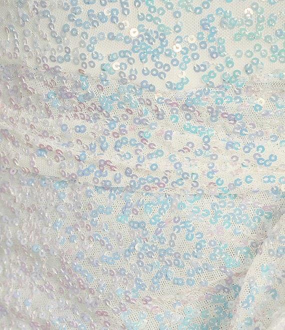 Honey and Rosie Sequin One Shoulder Long Sleeve Pleated Waist Tie Wrap Mini Dress Product Image