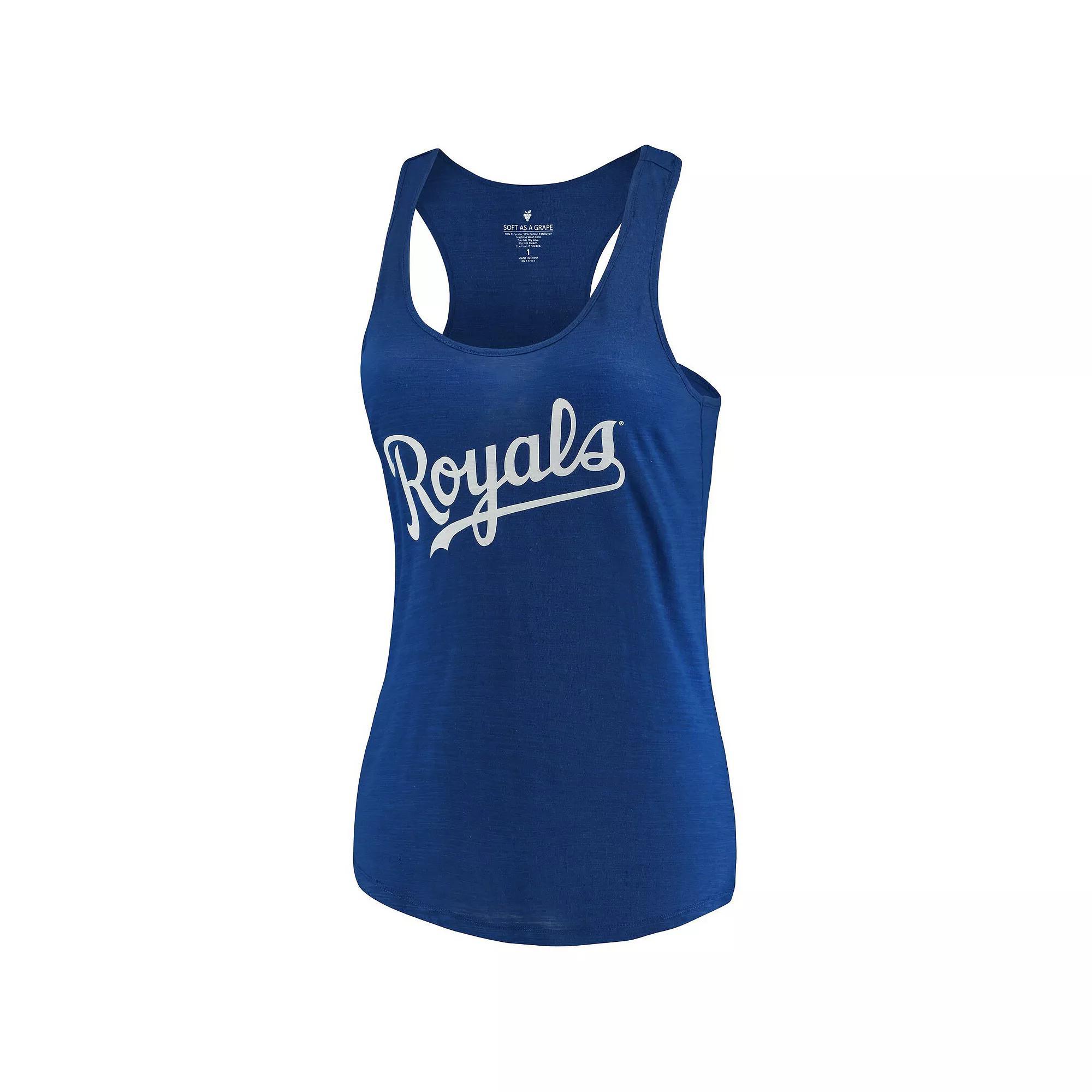 Women's Soft as a Grape Royal Kansas City Royals Plus Size Swing for the Fences Racerback Tank Top, Size: 3XL, Blue Product Image