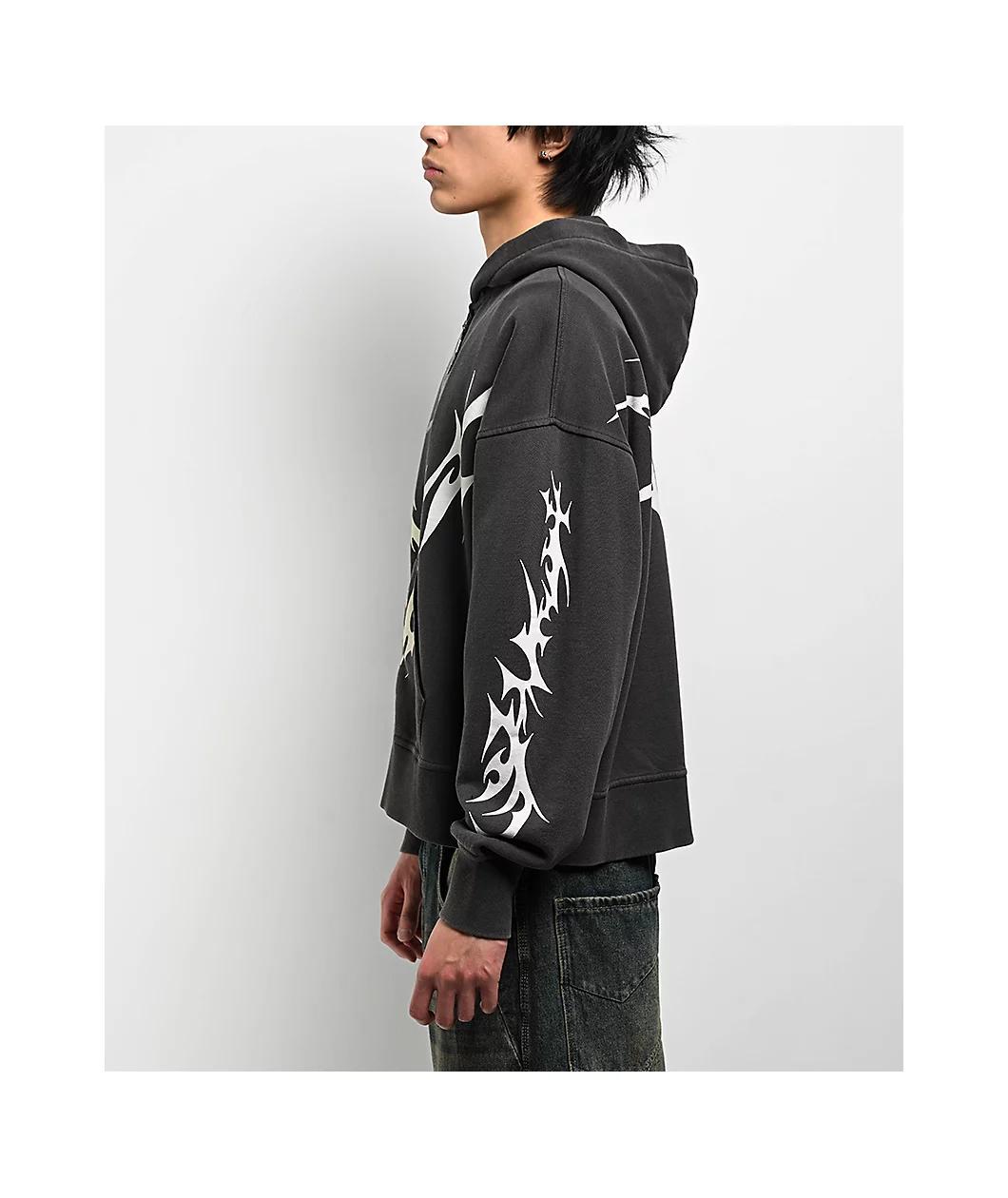 Vitriol Lightning Black Wash Zip Hoodie Product Image