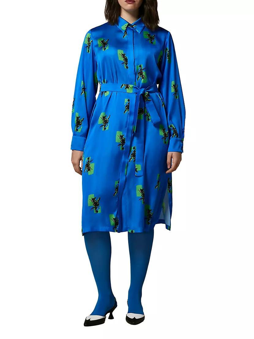 Plus Dravenna Printed Satin Shirtdress Product Image