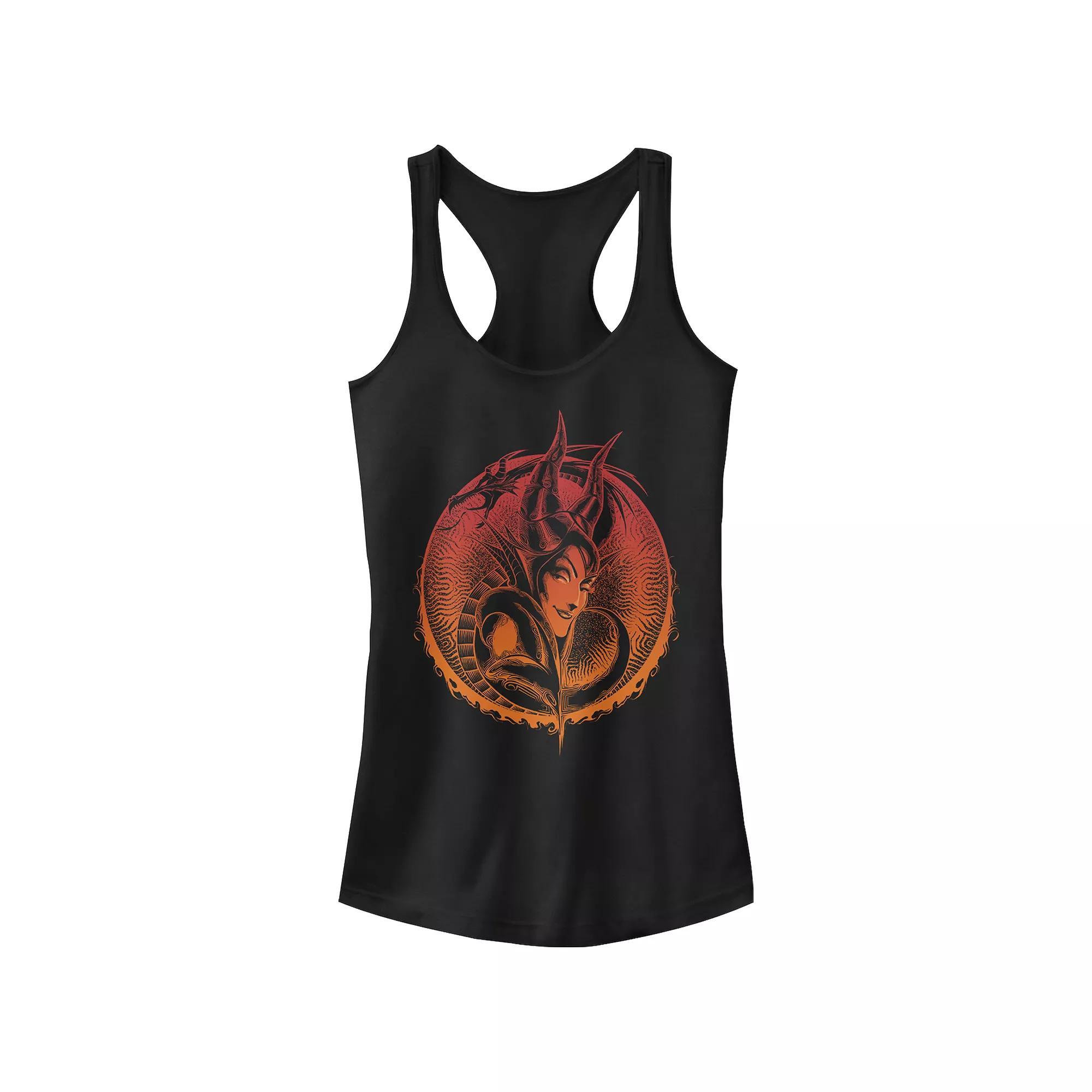 Disney Villains Sleeping Beauty Maleficent Evil Gaze Portrait Juniors' Racerback Tank Top, Girl's,  Product Image