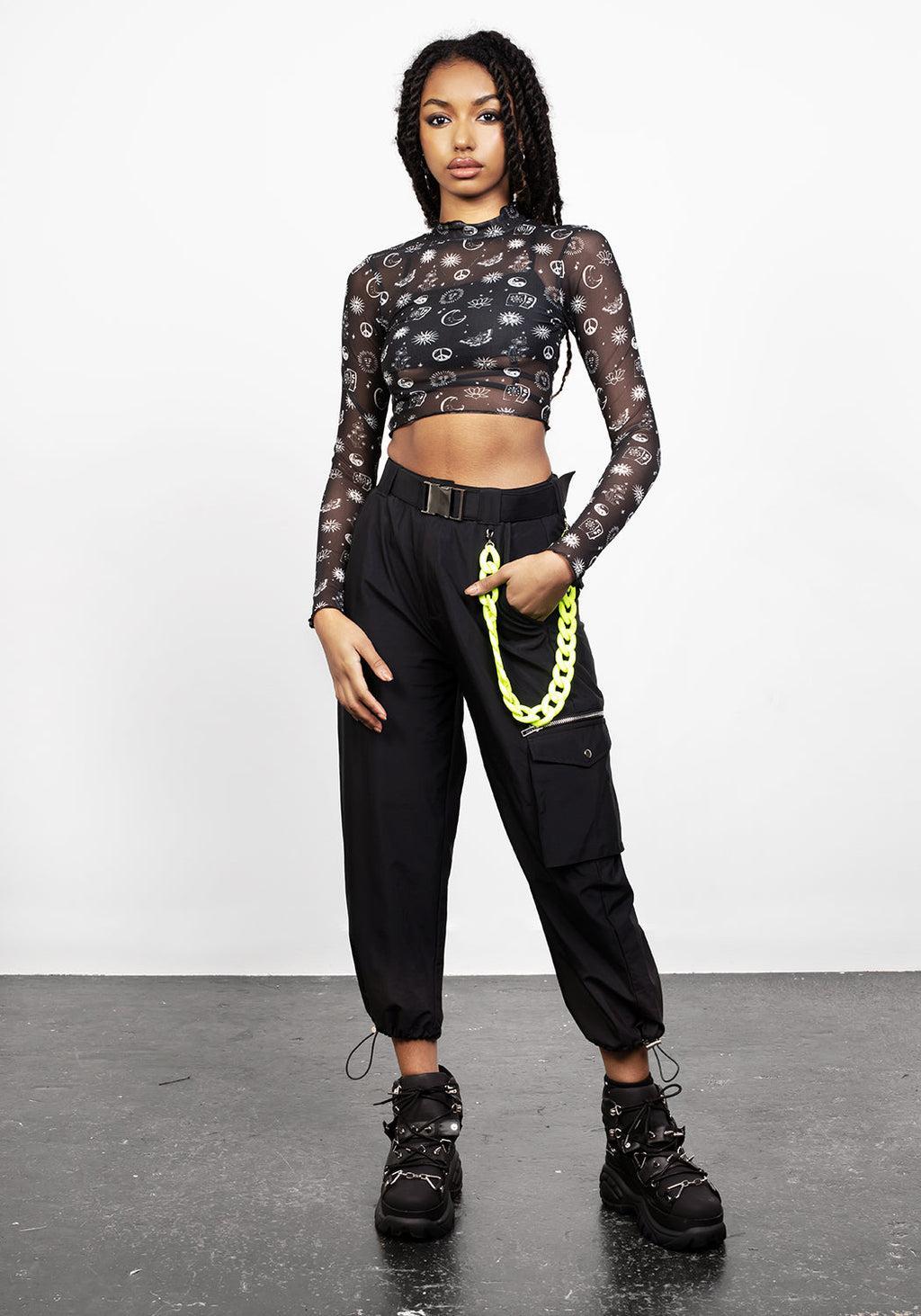 EUPHORIA LETTUCE EDGE MESH CROP TOP Product Image