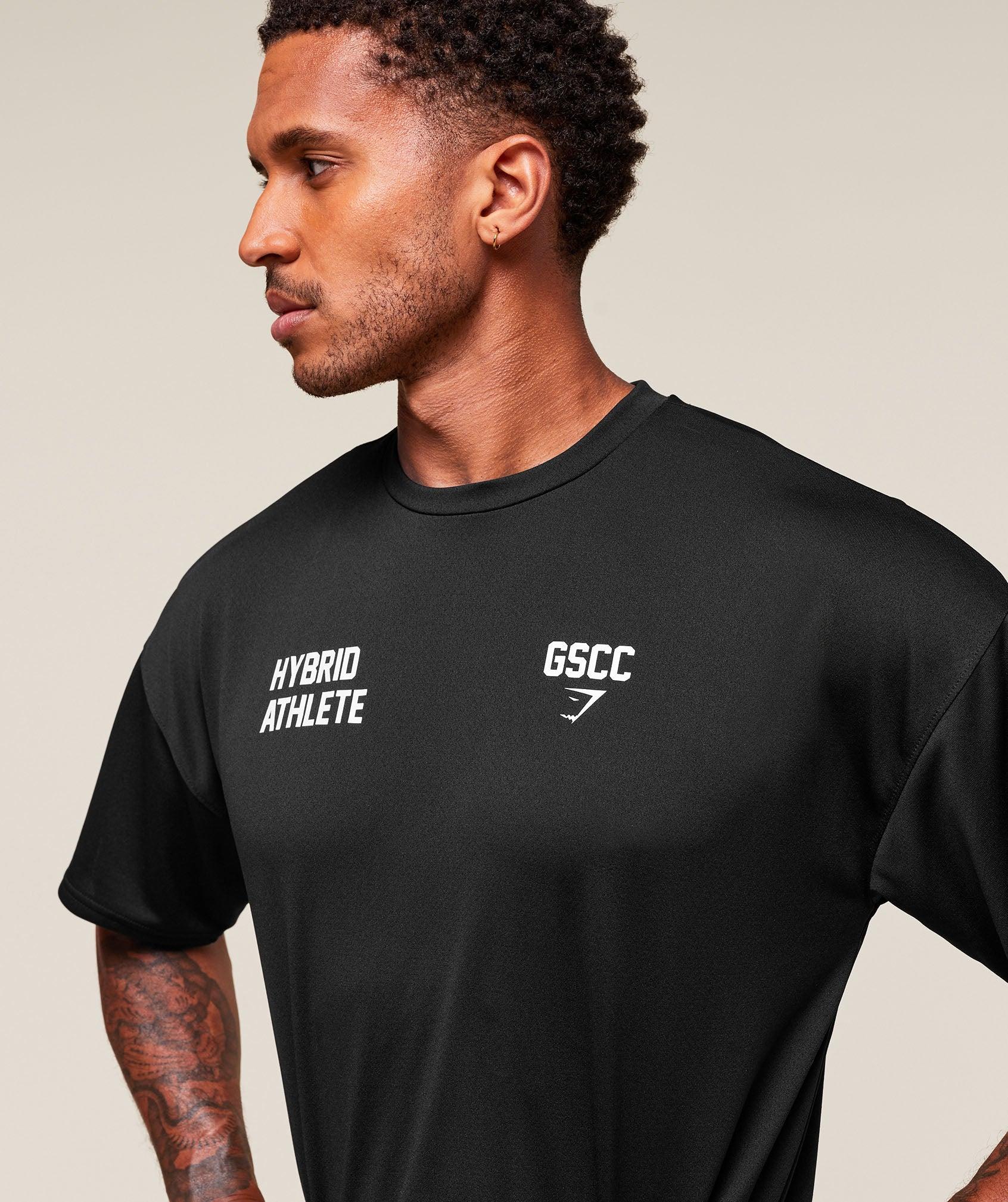 Gymshark Hybrid Athlete T-Shirt - Black Male Product Image