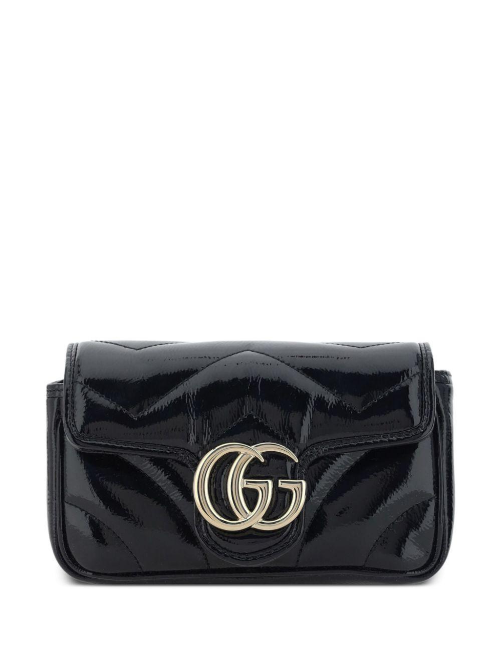 GUCCI Mini Super Gg Marmont Shoulder Bag In Black Product Image