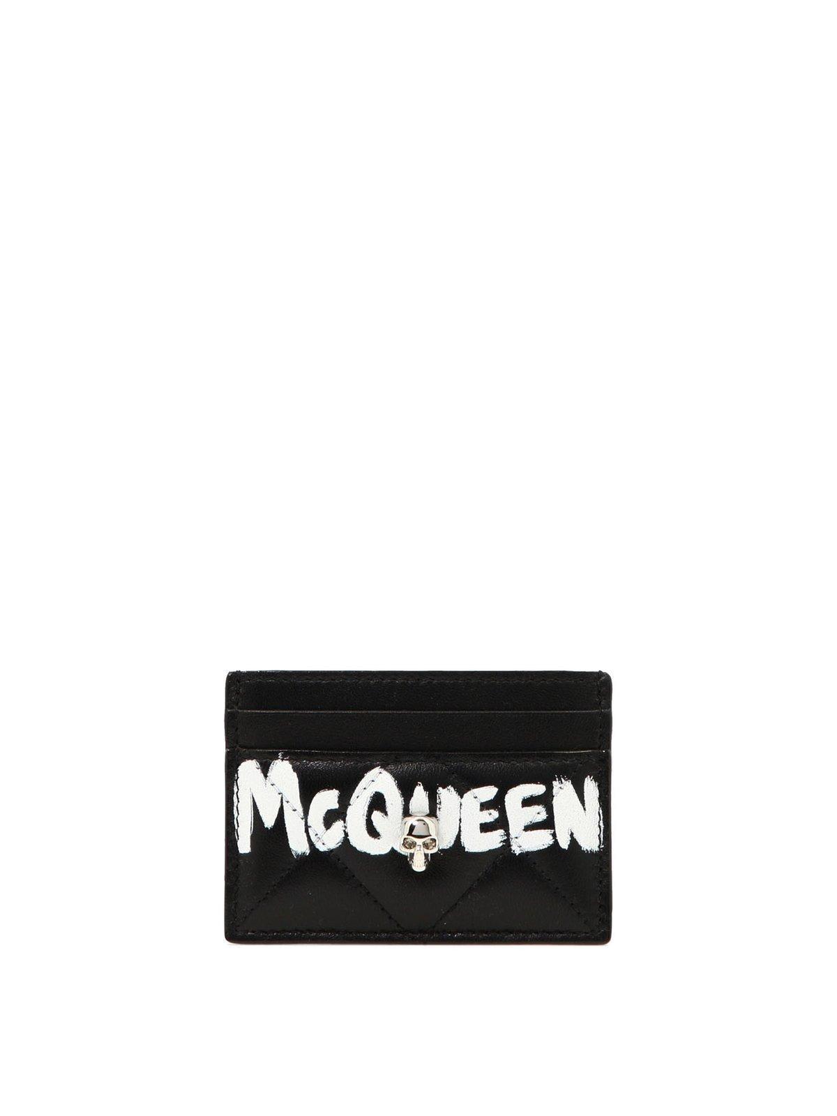 ALEXANDER MCQUEEN Skull Plaque Cardholder In Black Product Image