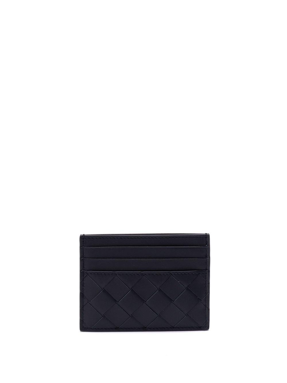 BOTTEGA VENETA `intrecciato` Credit Card Case In Blue Product Image