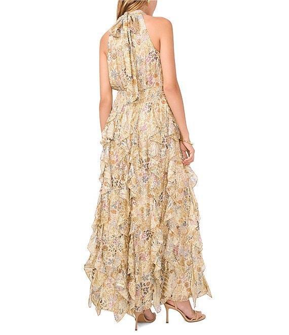 1. STATE Flounce Cascading Cathay Spice Print Maxi Dress Product Image