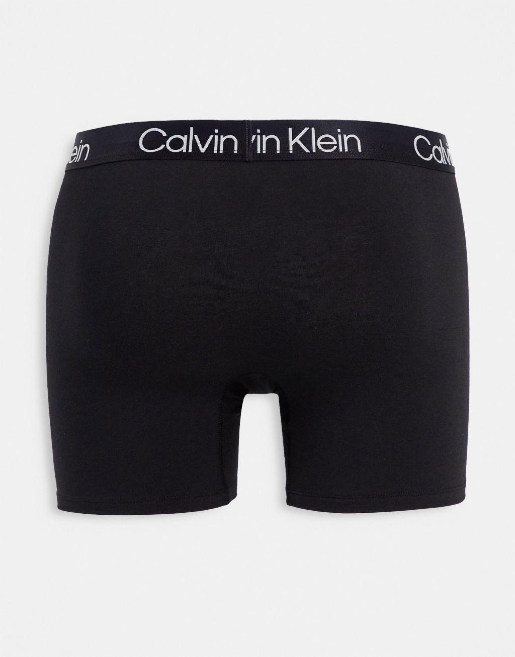 Calvin Klein Structure Cotton 3 pack boxer briefs in black Product Image