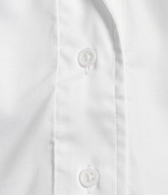 tyler boe Natalie Cotton Woven Point Collar Long Sleeve Concealed Button Front Blouse Product Image