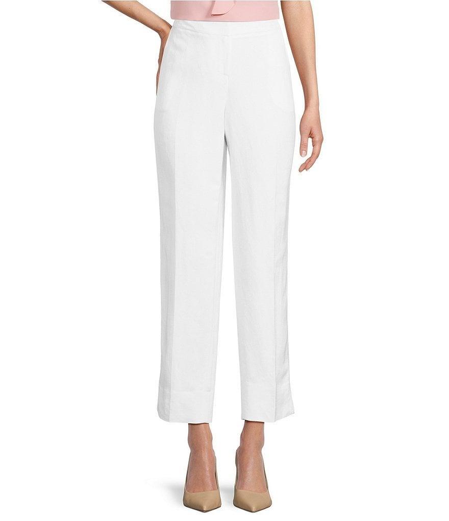 Kasper Linen Blend Straight Leg Pants Product Image