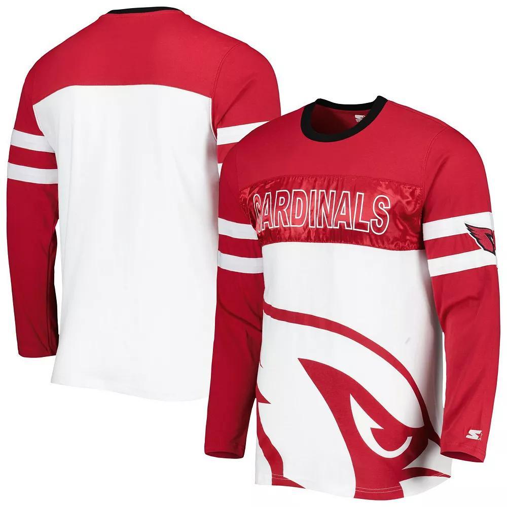 Men's Starter Cardinal/White Arizona Cardinals Halftime Long Sleeve T-Shirt, Size: Large, Red Product Image