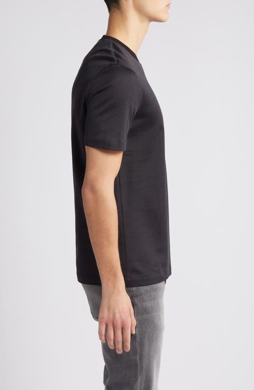 HUGO BOSS Structured-cotton T-shirt With Mercerized Finish In Black Product Image