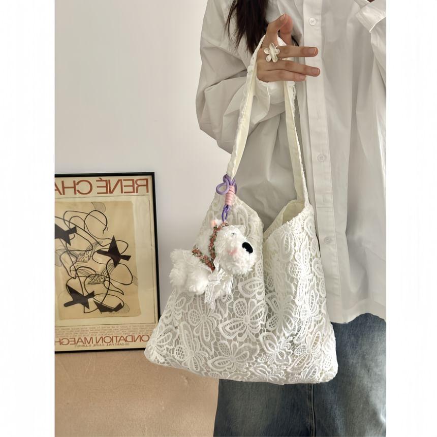 Flower Embroidered Shopper Bag Product Image