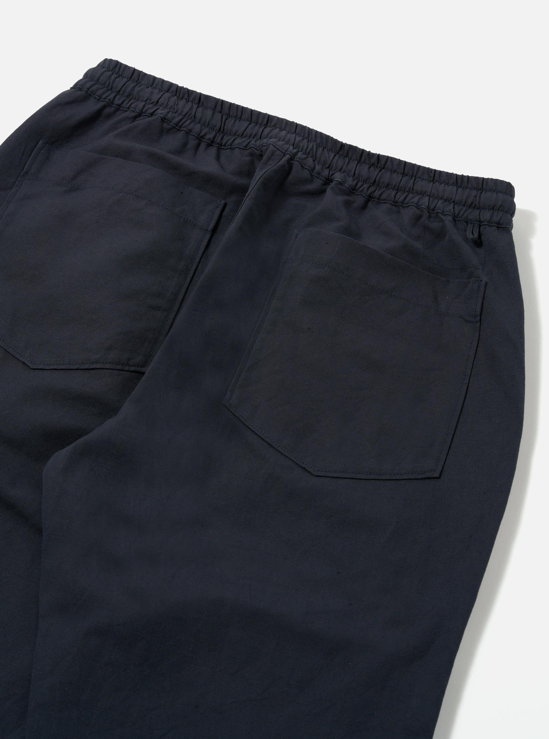Universal Works Hi Water Trouser in Navy Linen Slub Weave Product Image