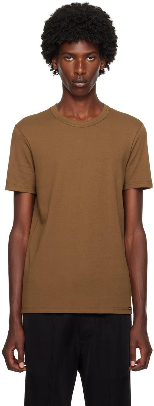 TOM FORD Slim-fit Lyocell And Cotton-blend Jersey T-shirt In Brown Product Image