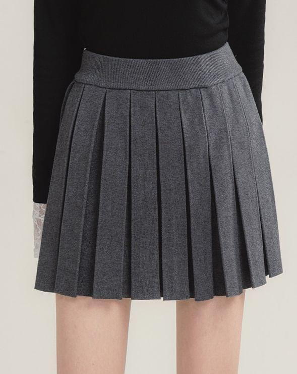 High Rise Plain Mini A-Line Skirt Product Image