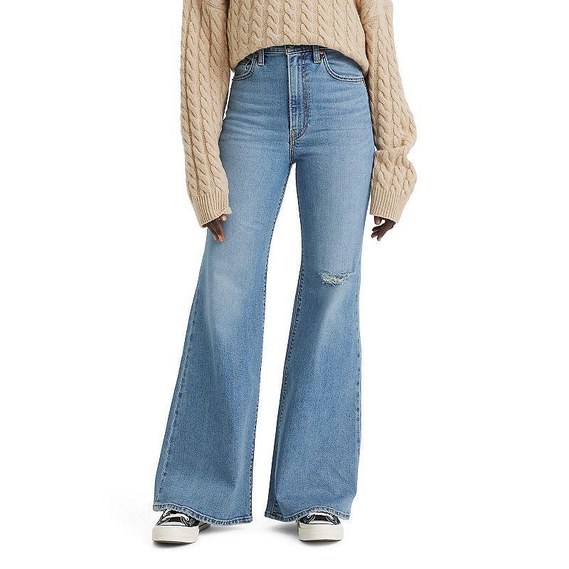 Levis Ribcage High Rise Distressed Flare Jeans Product Image