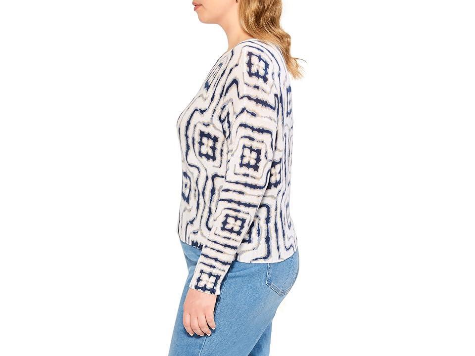 NIC+ZOE Plus Size Easy Angles Sweater (Indigo Multi) Women's Sweater Product Image