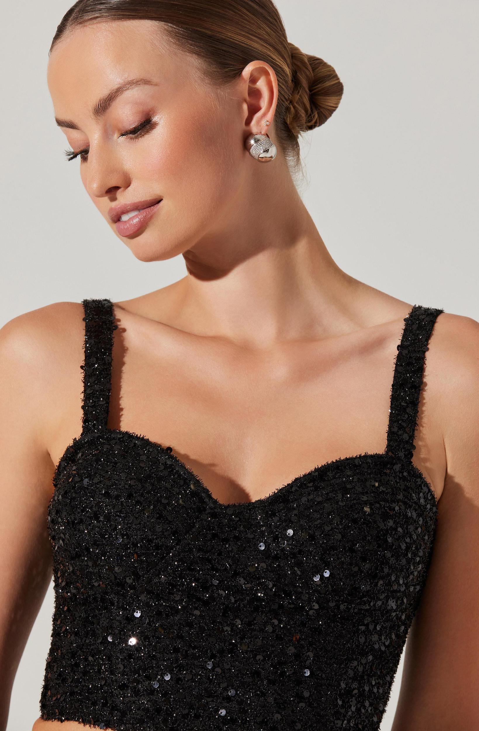 Suiren Sequin Bustier Crop Top Product Image
