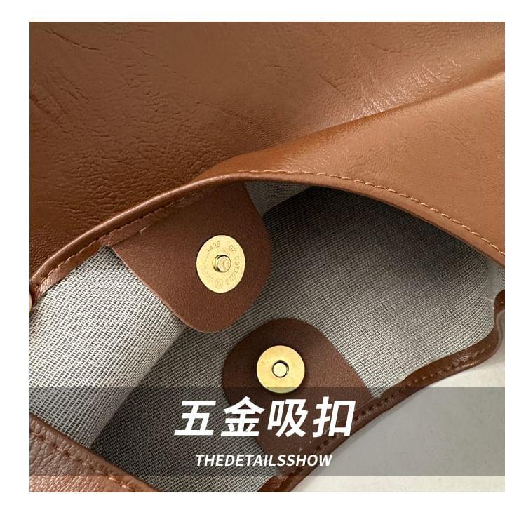 Faux Leather Plain Shoulder Bag Product Image