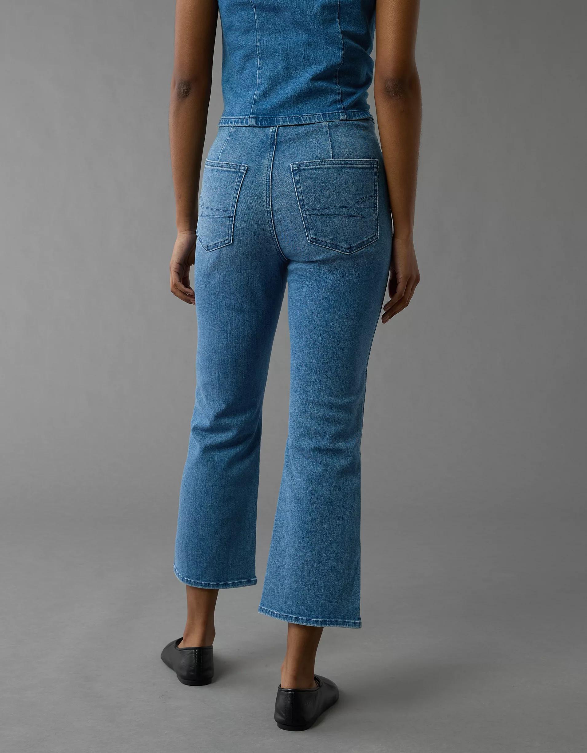 AE Luxe Pull-On High-Waisted Kick Bootcut Crop Jean Product Image