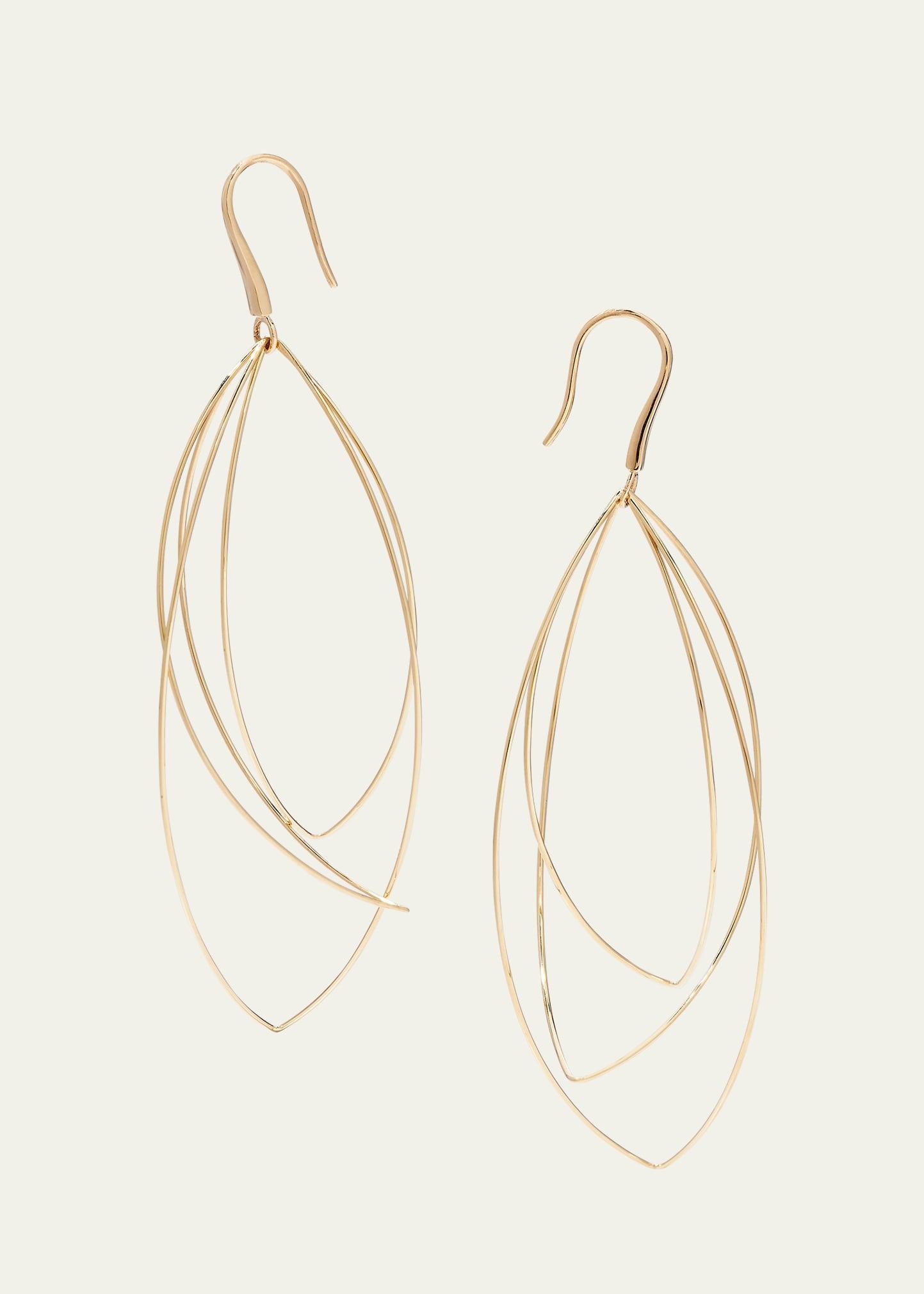 Multi-Curved Wire Marquis Hoop Earrings Product Image