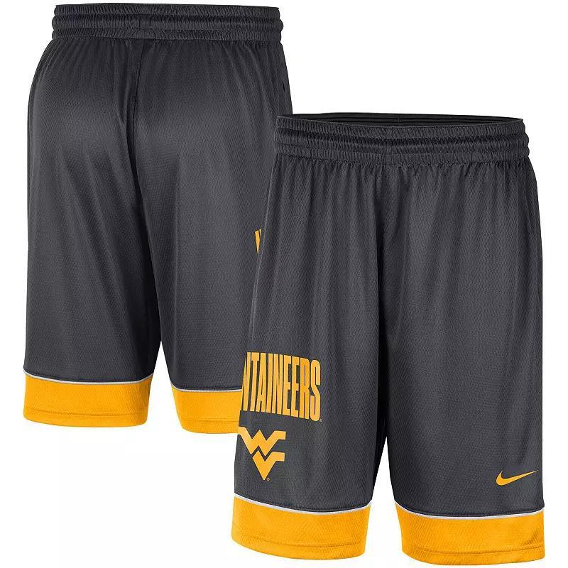 Men's Nike Charcoal/Gold West Virginia Mountaineers Fast Break Shorts, Size: Small Product Image