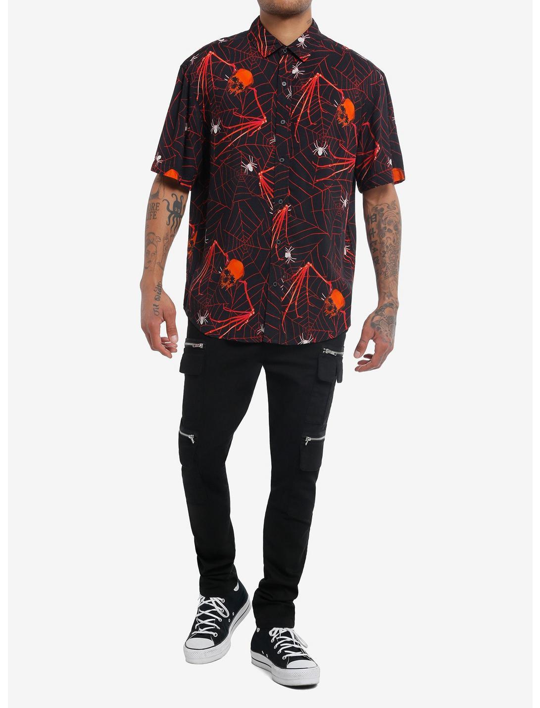 Skull Bats Allover Print Woven Button-Up Product Image