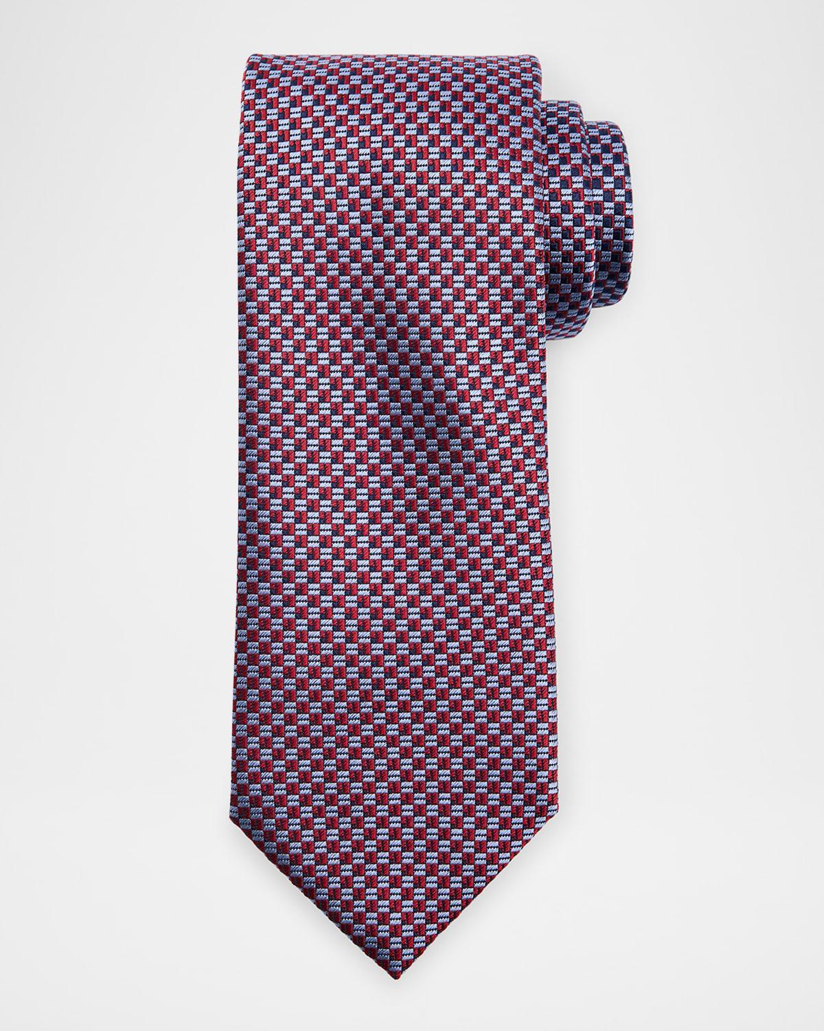 Mens Staggered Box Silk Tie Product Image