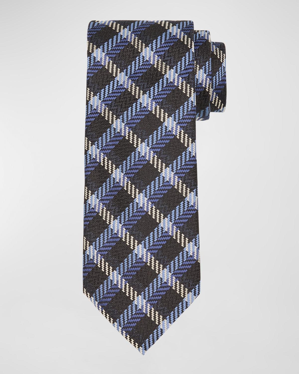 Mens Multi-Check Silk Tie Product Image