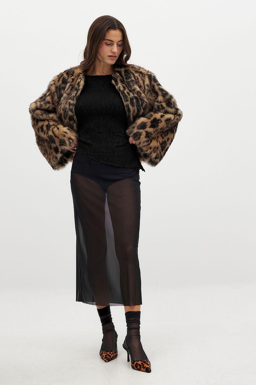 Transparent Mesh Midi Skirt Product Image