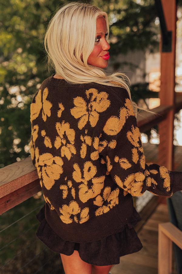 Cocoa Bomb Floral Knit Sweater Product Image