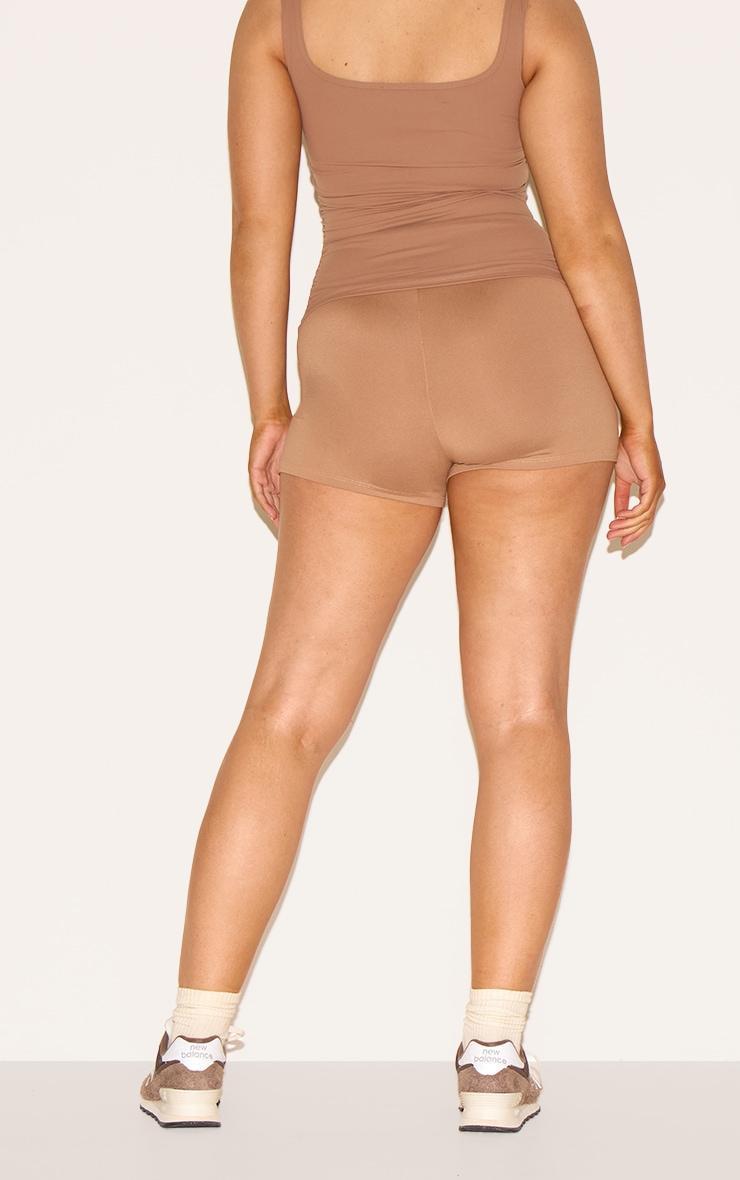 Shape Taupe Active Ruched Side High Waisted Biker Shorts Product Image