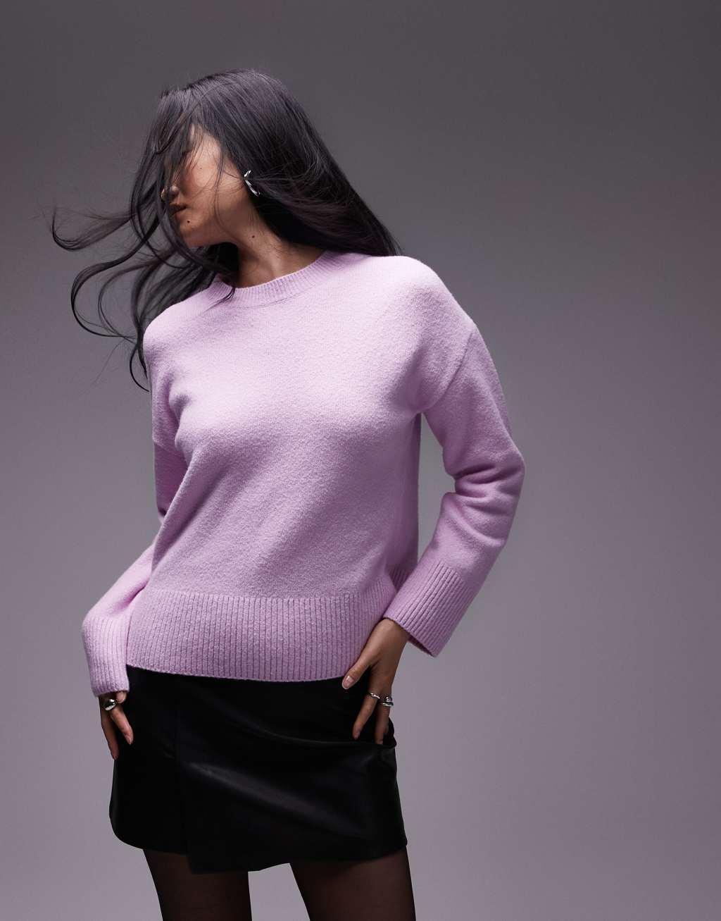 & Other Stories crew neck sweater in pink Product Image