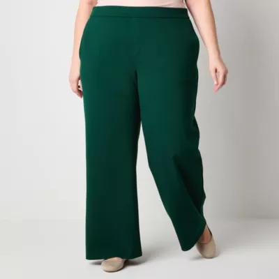 St. John's Bay-Plus Womens Wide Leg Pull-On Pants Product Image