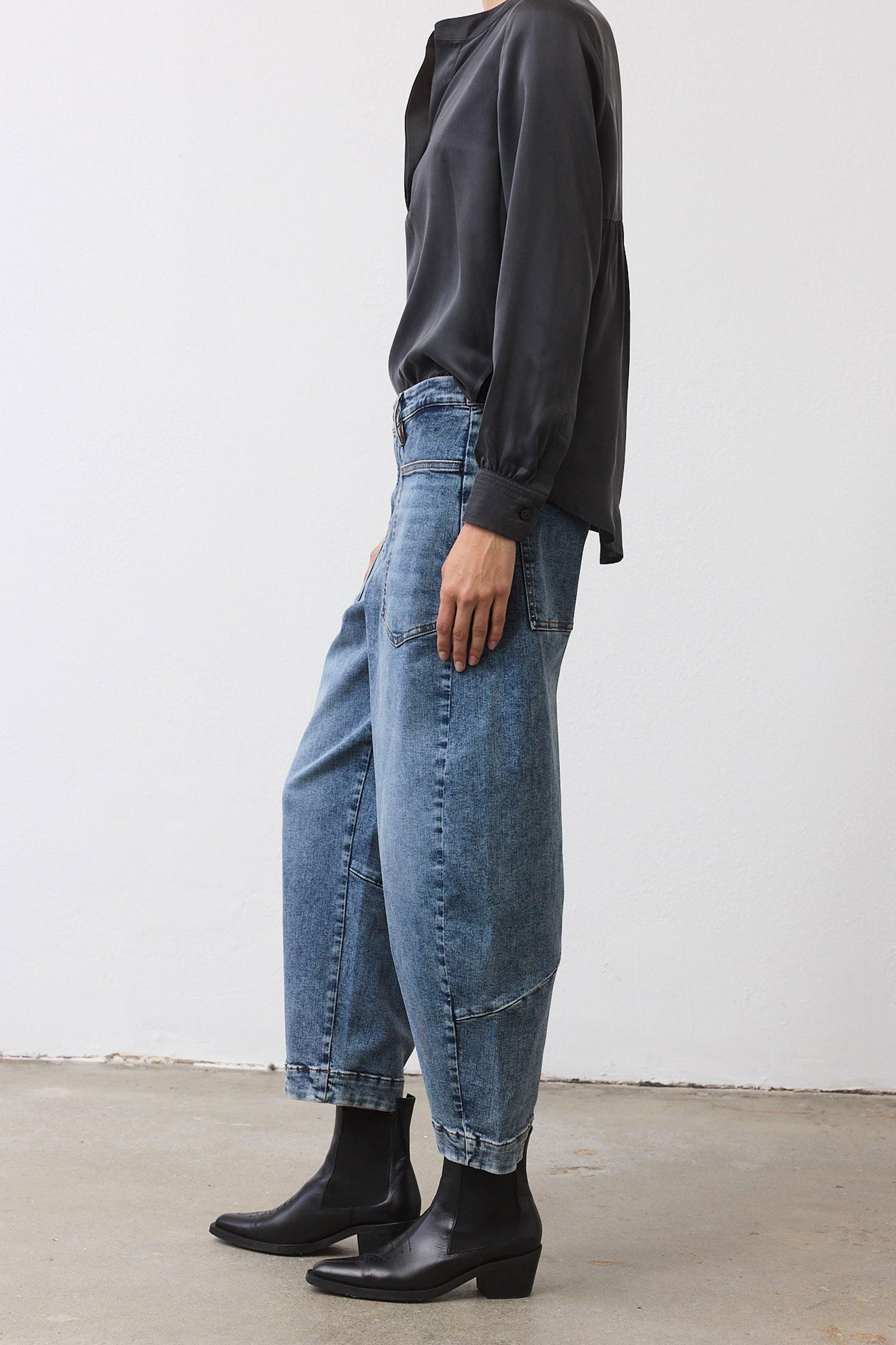 The Slouchy Denim Pants Product Image