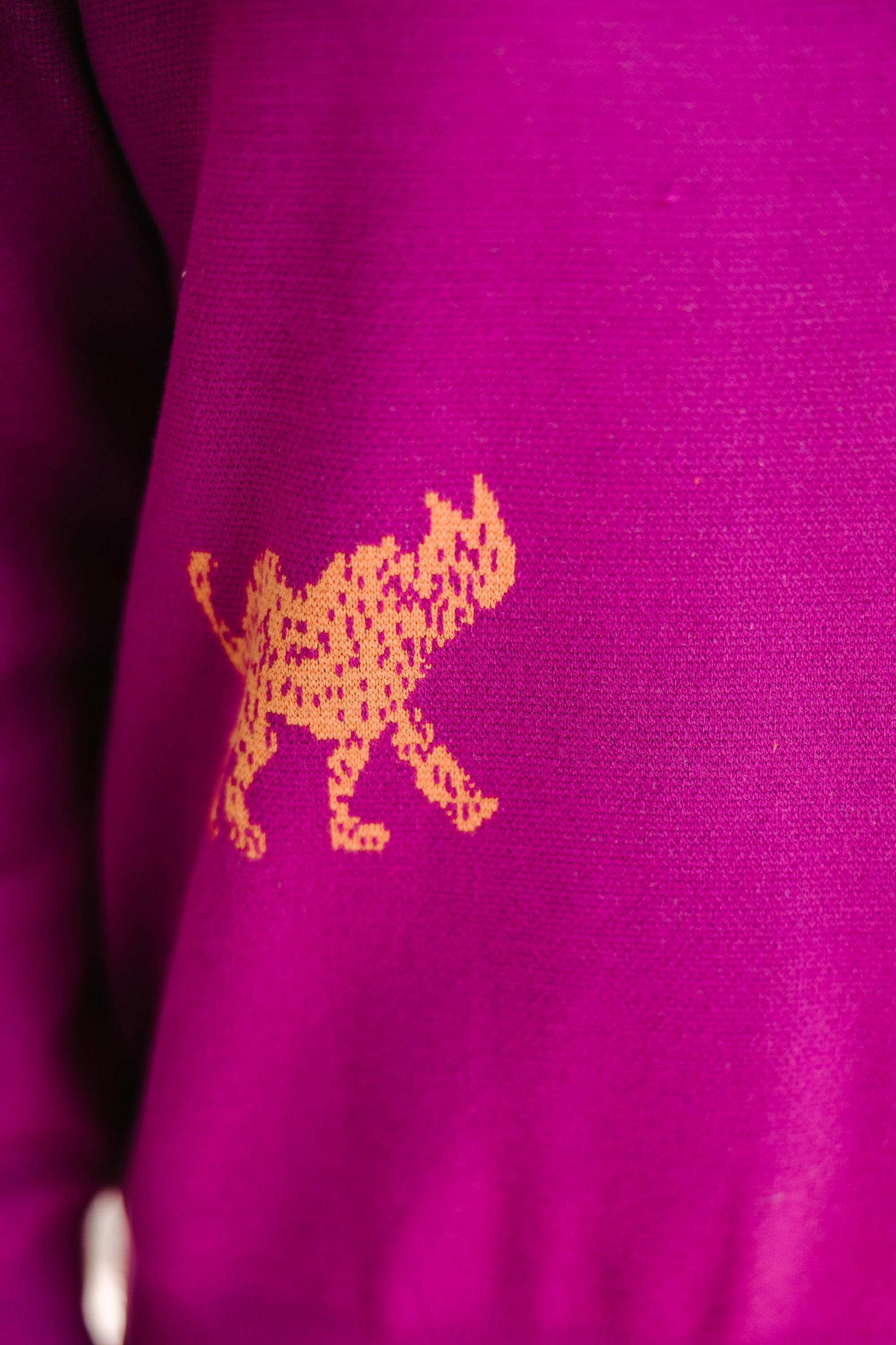 Feeling The Fun Violet Purple Cheetah Sweater Female Product Image