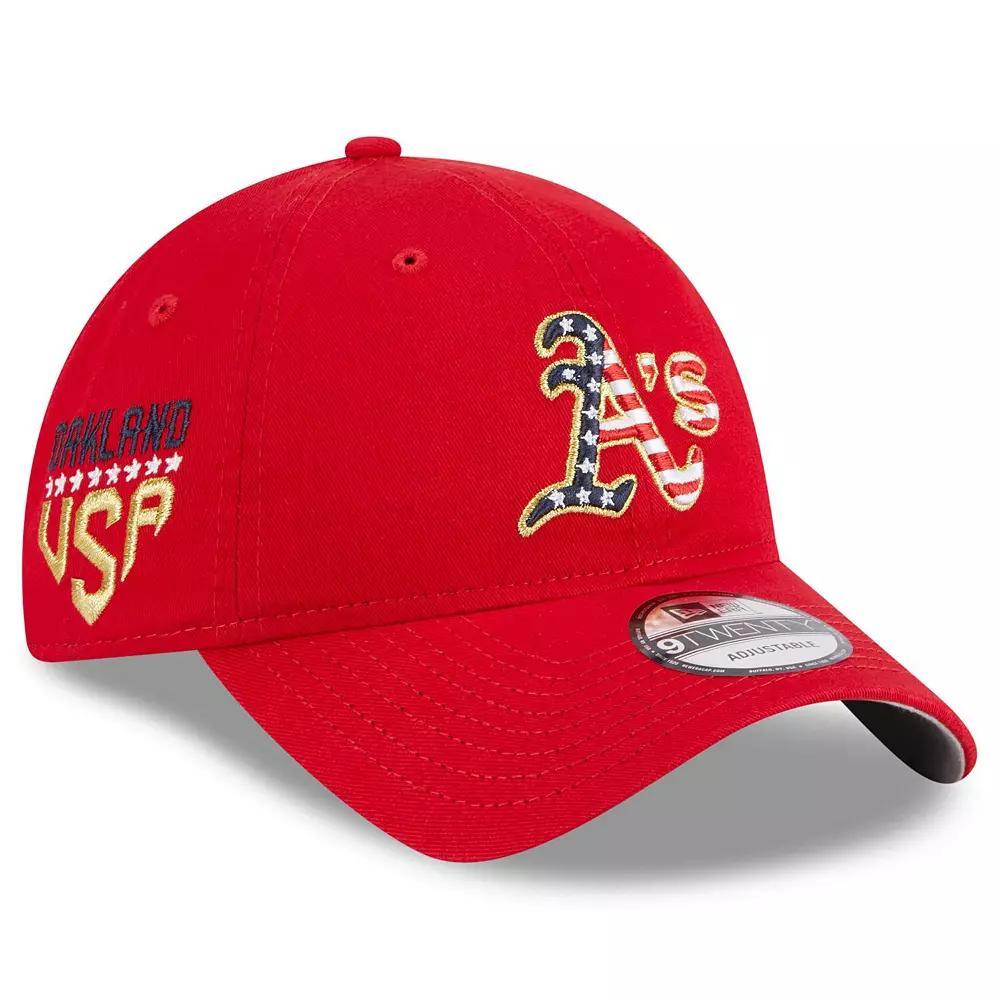 Women's New Era Red Oakland Athletics 2023 Fourth of July 9TWENTY Adjustable Hat Product Image