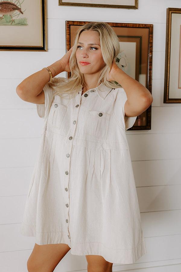 Casual Stroll Button Down Mini Dress Product Image