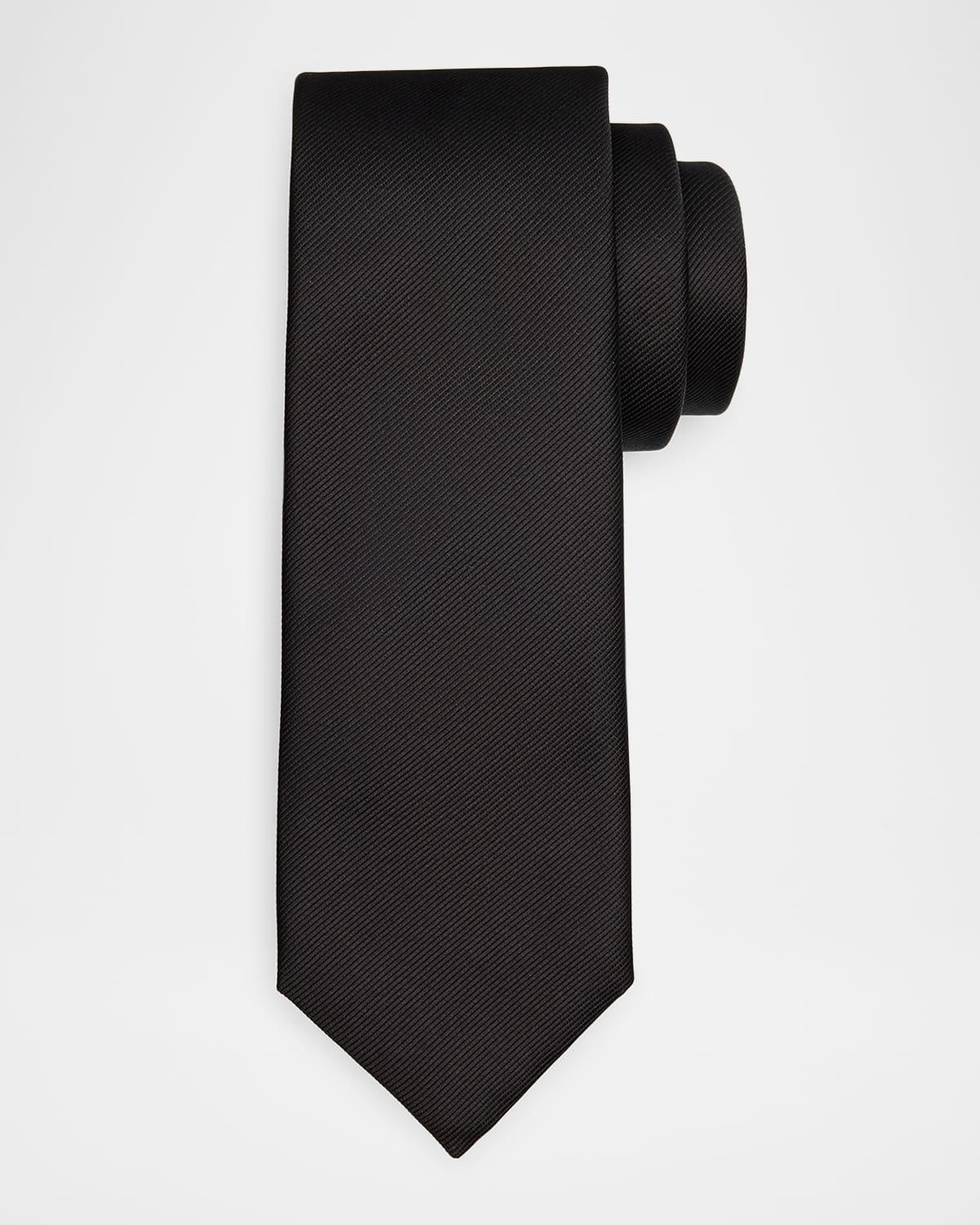 Men's Solid Woven Silk Tie Product Image