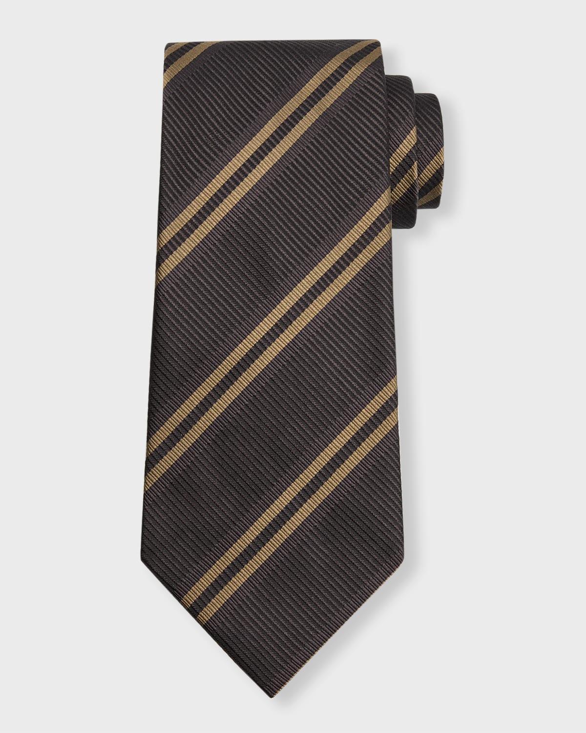 Mens Stripe Silk Tie Product Image