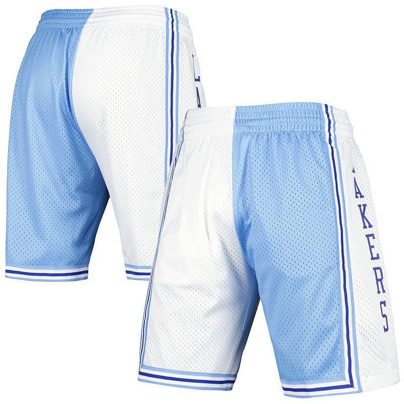 Men's Mitchell & Ness Powder Blue/White Los Angeles Lakers Hardwood Classics 1996 Split Swingman Shorts, Size: 3XL, Light Product Image