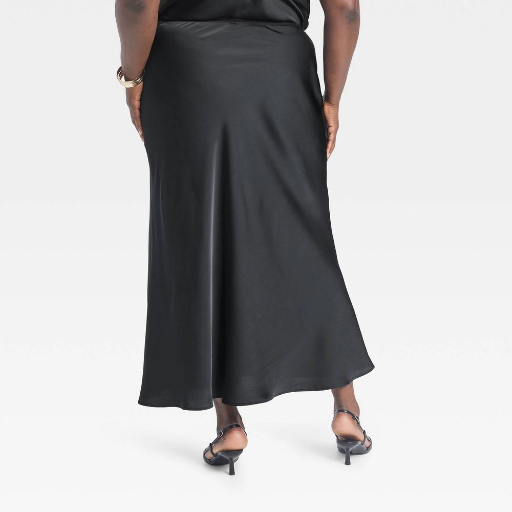 Womens Maxi Slip Skirt - A New Day Black 4X Product Image