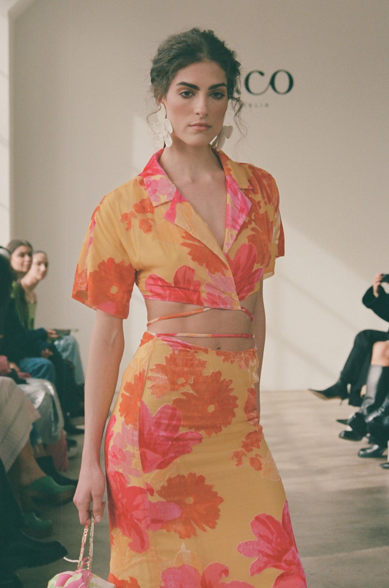 Sorrenta Wrap Top - Floreale Sunny Product Image