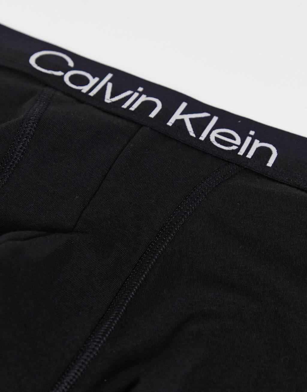 Calvin Klein Structure Cotton 3 pack boxer briefs in black Product Image