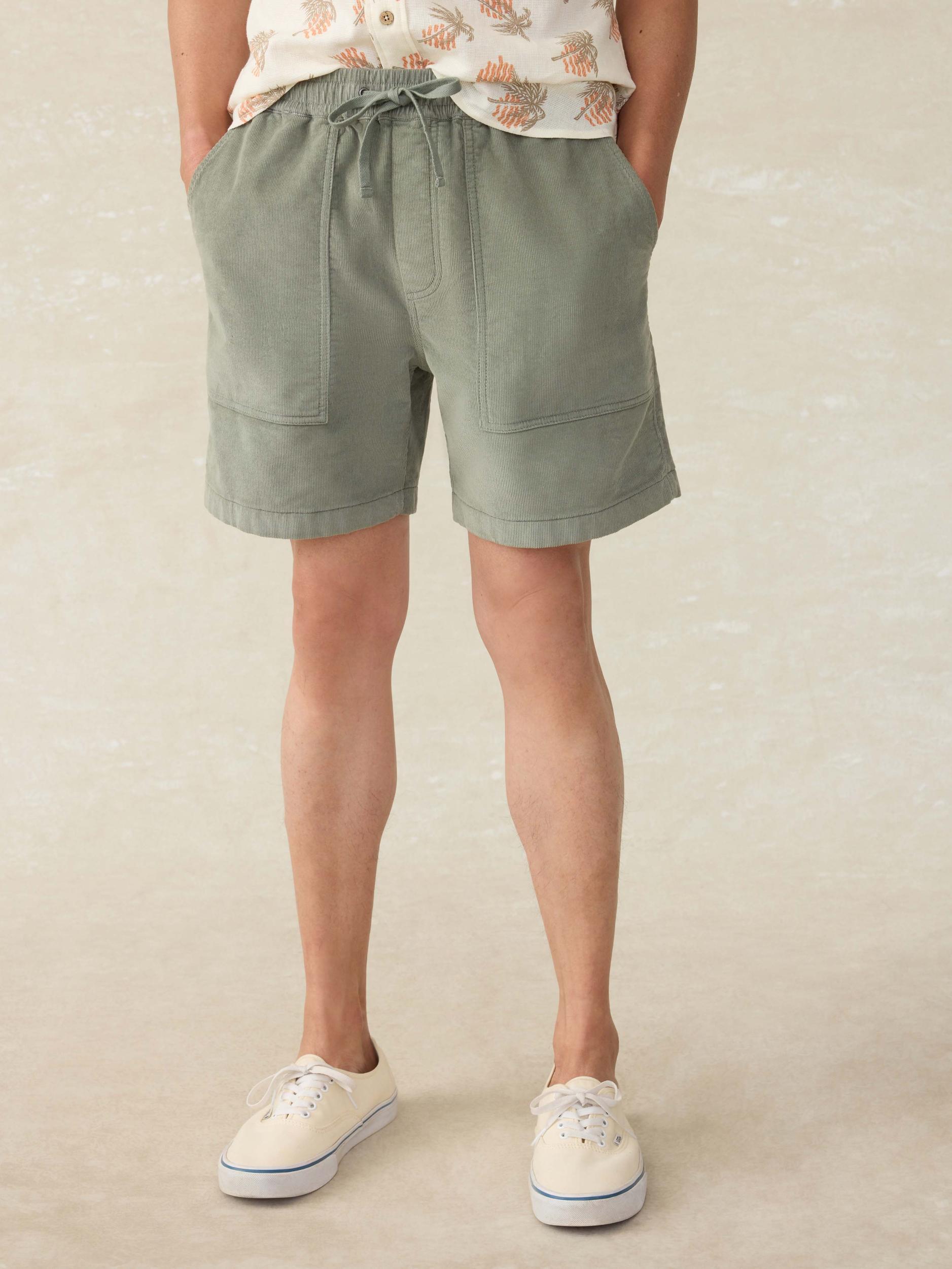 Corduroy Drawstring Utility Short - Coastal Sage Male Product Image