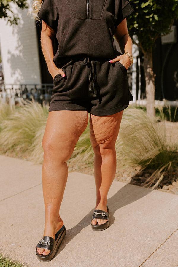 Casual Comfort High Waist Shorts in Black Curves Product Image