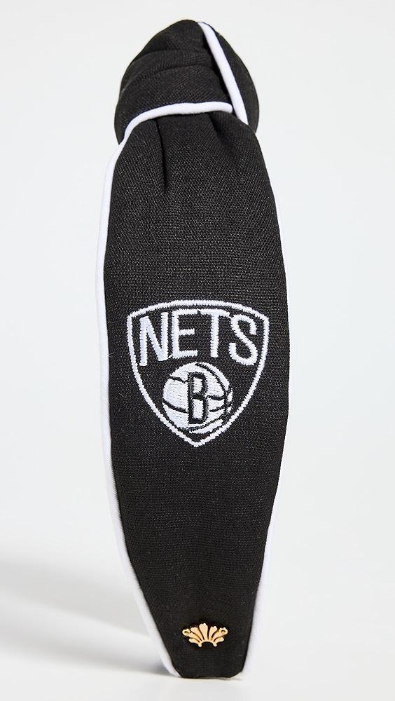 Lele Sadoughi Lele x Brooklyn Nets Embroidered Headband | Shopbop Product Image