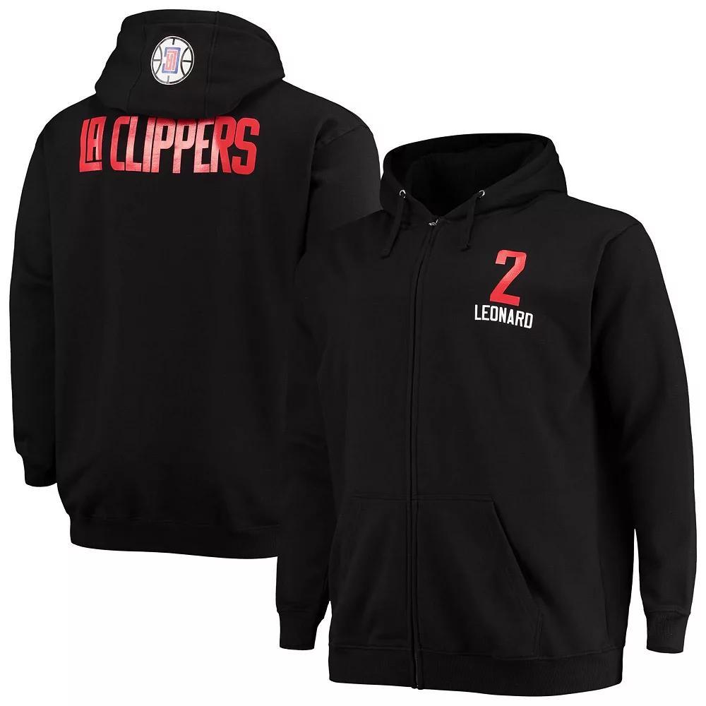 Mens Fanatics Branded Kawhi Leonard LA Clippers Big & Tall Player Name & Number Full-Zip Hoodie Jacket Product Image