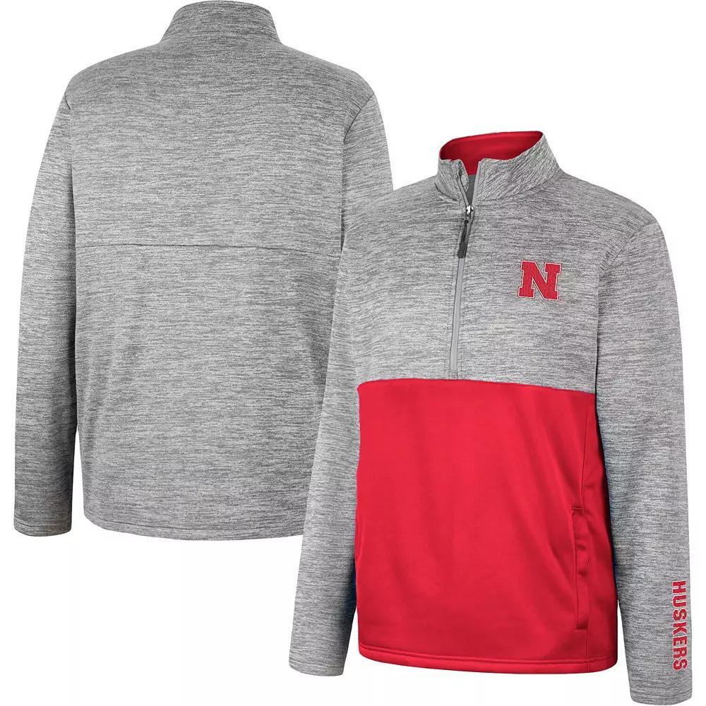 Men's Colosseum Gray Nebraska Huskers John Half-Zip Jacket, Size: Small, Grey Product Image